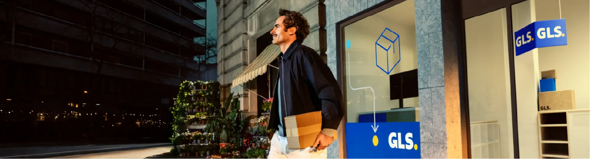 Customer at the GLS parcel shop