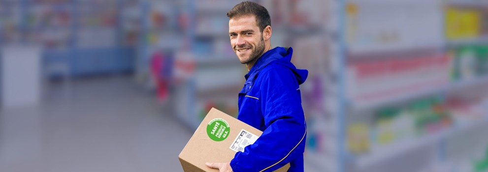 GLS France driver medicine parcels green label health sensitive products
