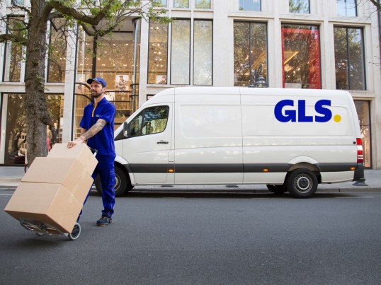 GLS truck on the road
