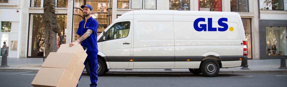 GLS truck on the road