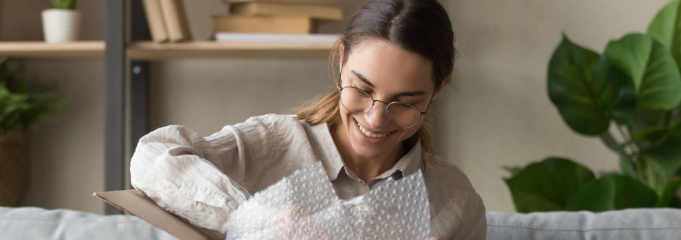 Woman sends a parcel