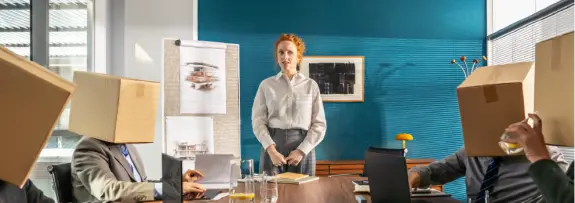 Woman having presentation on meeting